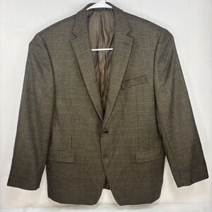 Ralph Lauren Wool Houndstooth 2 Button‎ Blazer Sport Jacket Suit Coat Mens 46R